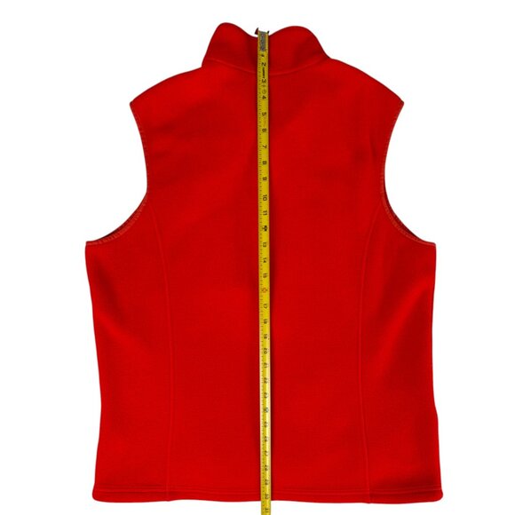 LL Bean Mens XLT Fleece Sweater Vest Red POLARTEC Pockets Cinch Waist Full Zip - Picture 13 of 13